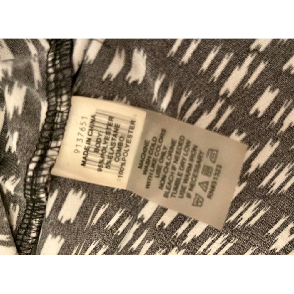 Women's Vince Camuto Black White Abstract Mesh Yoke & Hem Sleeveless Top XL EUC - Picture 7 of 7
